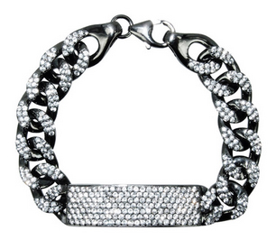 Plukka sapphire and sterling ID bracelet