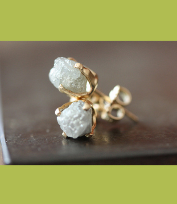 Alexis Russell rough diamond earrings