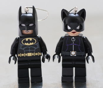 Batman and Catwoman earrings