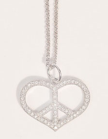 Erase MS peace and love necklace
