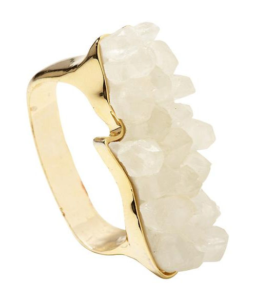 Rose Pierre double finger crystal ring