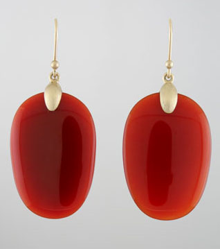 Ted Muehling Large Carnelian Chip Earrings