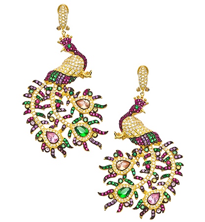Vivian Jacob peacock earrings