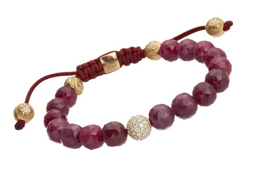 Shamballa Jewels Faceted Ruby Bead Bracelet