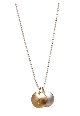 Zoe Chicco mixed initial disc pendant