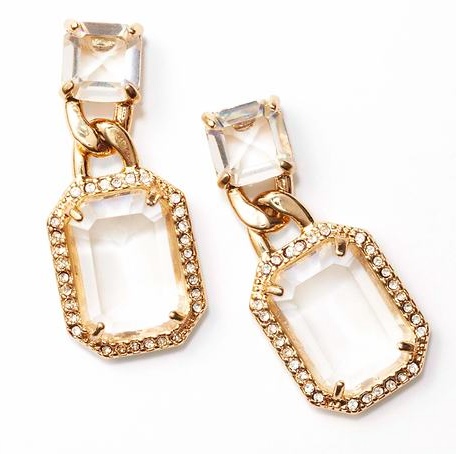 Ann Taylor crystal and pave earrings