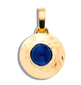 Jennifer Alfano Petite Hammered Disc Birthstone Pendant
