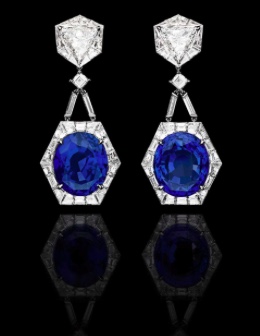 Alexandre Reza Diamond and Sapphire earrings