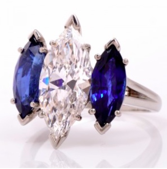 Oscar Heyman Diamond and Sapphire Ring