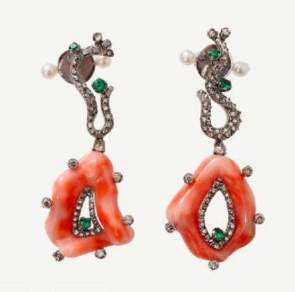 Arunashi Coral Earrings