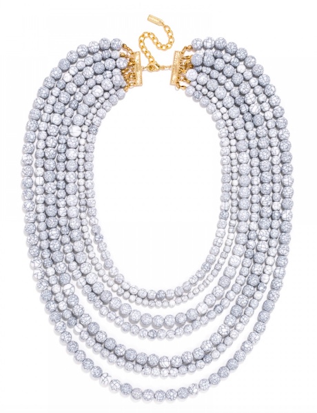 Baublebar crackle white bead necklace