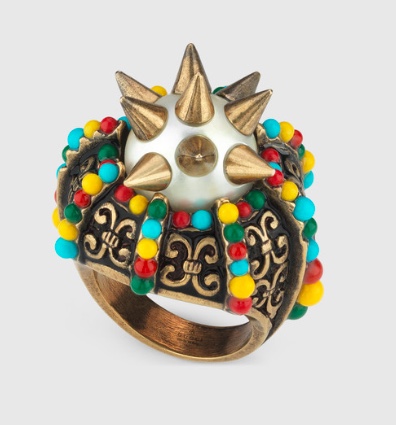 Gucci Ring with spikes and beads