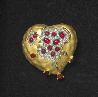 Salvador Dali Pomegranate Heart Brooch