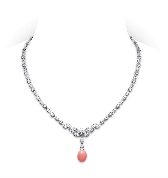 Mikimoto Conch Pearl and Diamond Necklace
